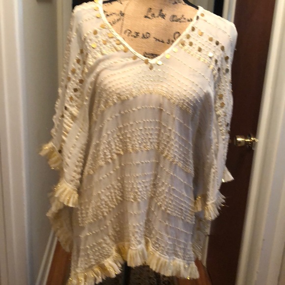 Sparkle embellished poncho